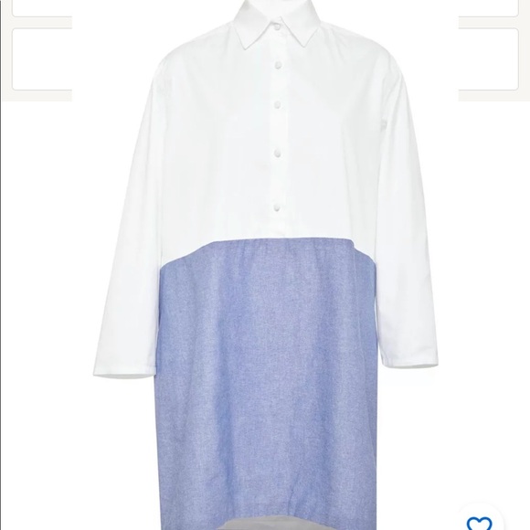 0174 Harvey Faircloth contrast long sleeve denim shirt dress sz 2 - Picture 3 of 8